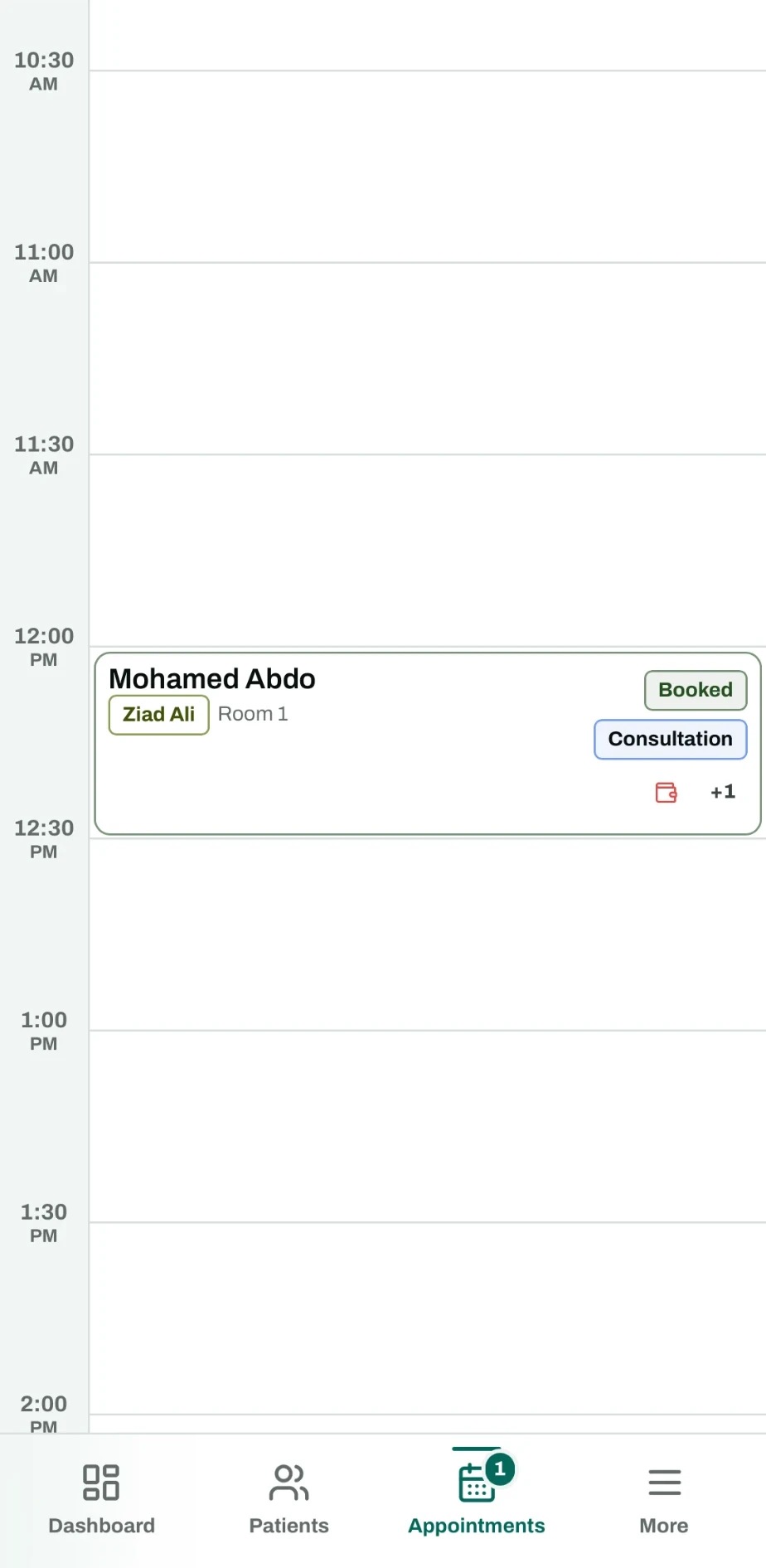 Klinikvue appointment schedule on a phone